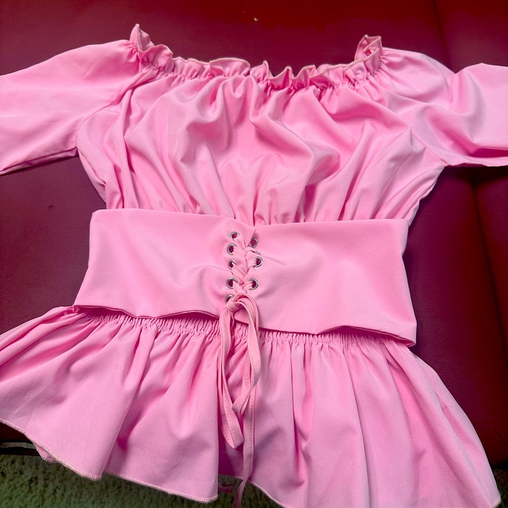 Elegant Pink Off-Shoulder Top